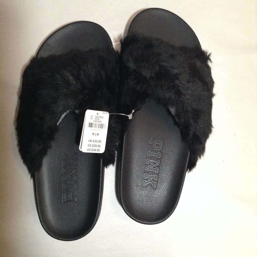 Pink Victoria Secret Fur Slides - Picture 6 of 7